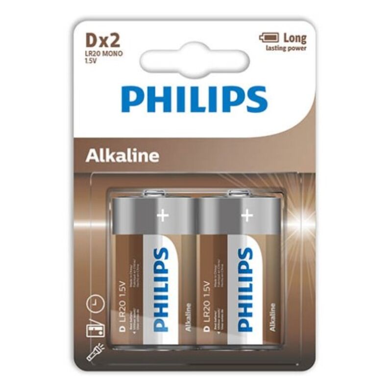 philips alkaline batterie d lr20 blister*2