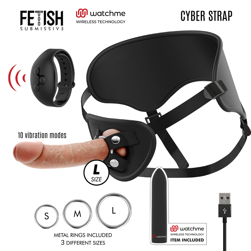 fetish submissive cyber strap harness mit dildo und bullet fernbedienungs watchme l technologie
