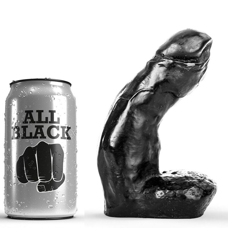 all black realistischer dildo 15 cm