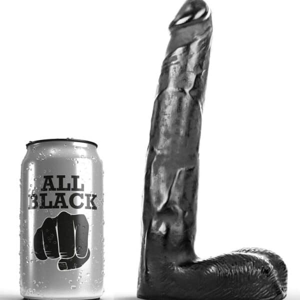 all black realistischer dildo 21 cm