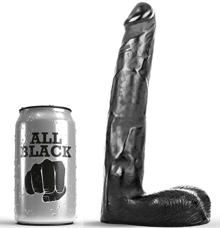 all black realistischer dildo 21 cm