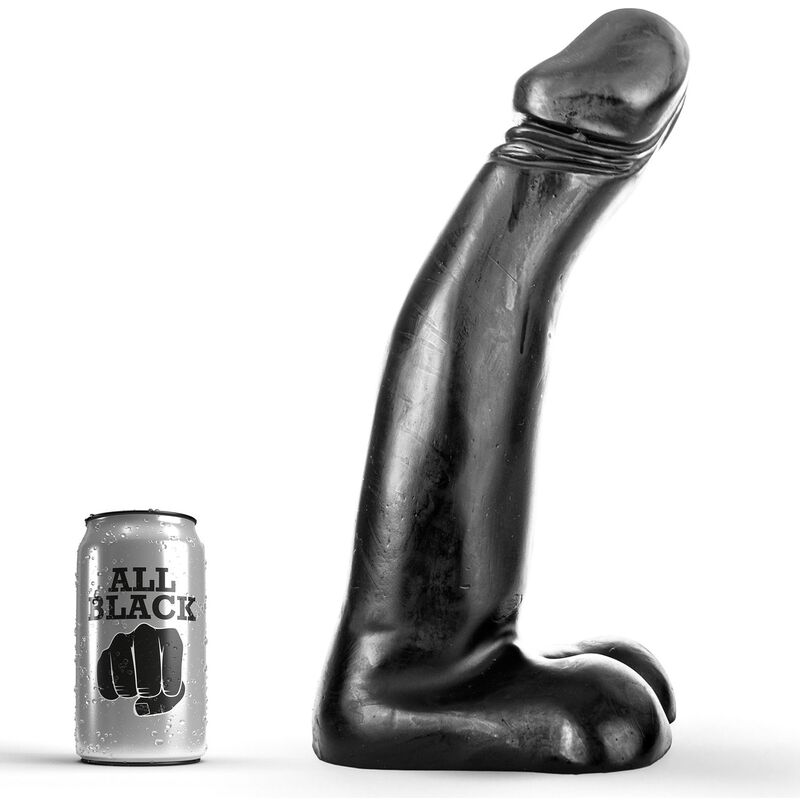 all black realistischer schwarzer fistingdildo 29 cm