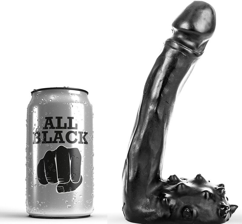 all black realistischer dildo 19 cm