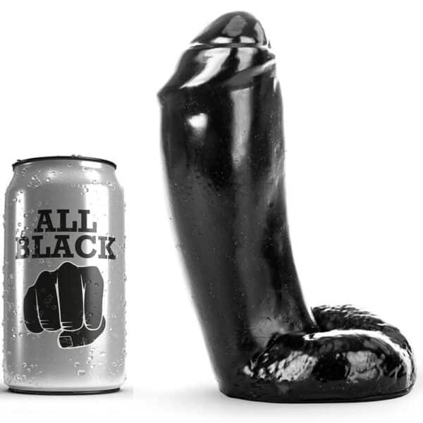 all black realistischer dildo 18 cm