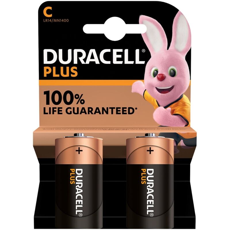 duracell plus power batterie alcalina c lr14 2 einheiten