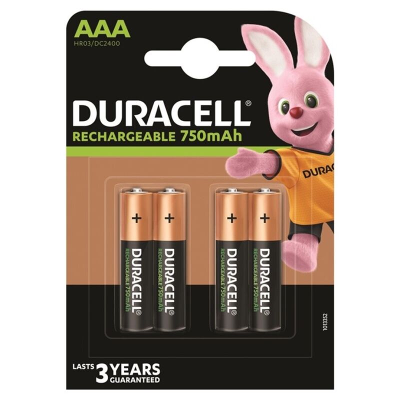 duracell wiederaufladbare batterie hr03 aaa 750 mah 4 einheit