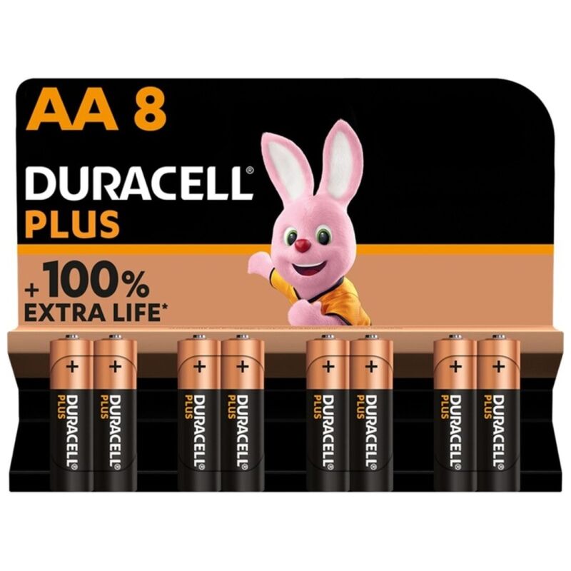 duracell plus power 100 alkaline batterie aa lr6 8 einheit
