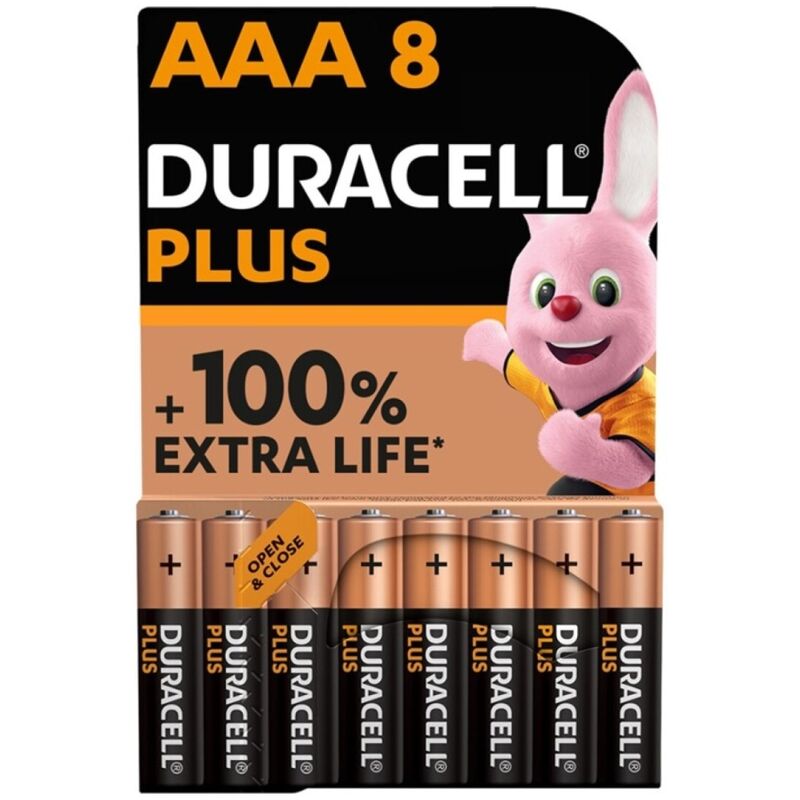 duracell plus power 100 alkaline batterie aaa lr03 8 einheit