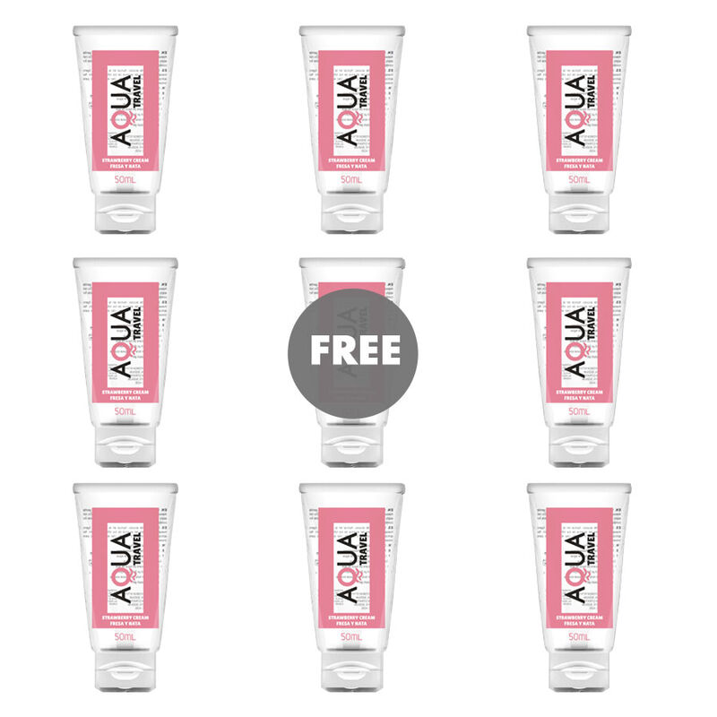 aqua travel strawberry cream flavour wasserbasiertes gleitmittel 50 ml 8+1 kostenlos