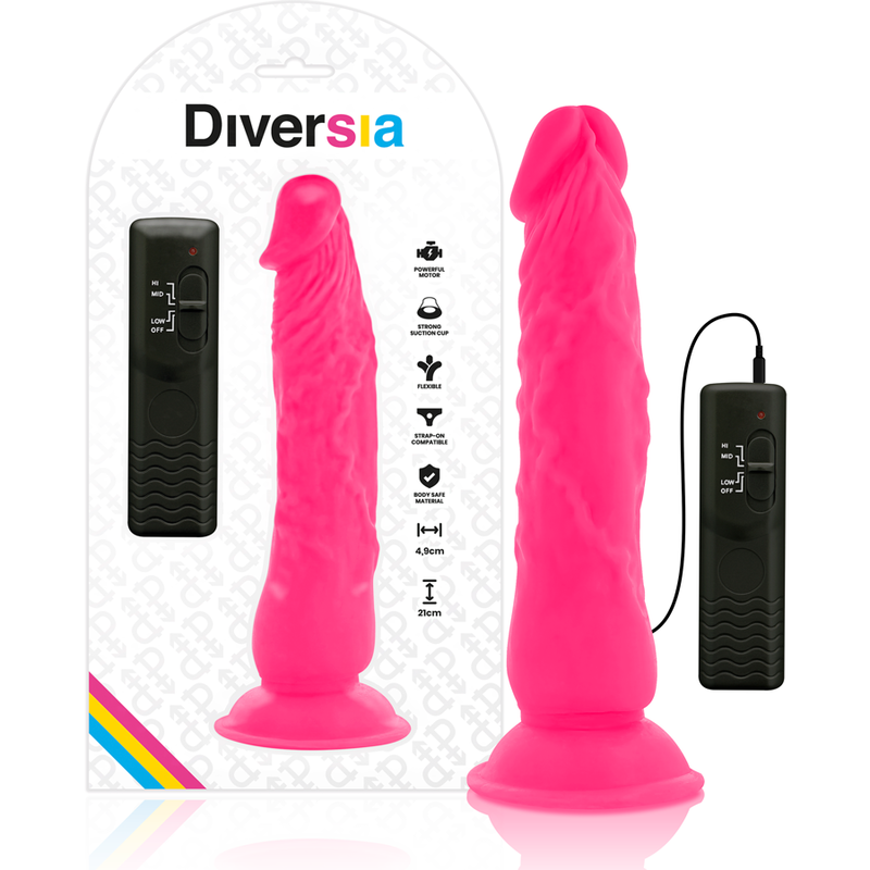 diversia flexibler vibrierender dildo rosa 21 cm o 4.9 cm