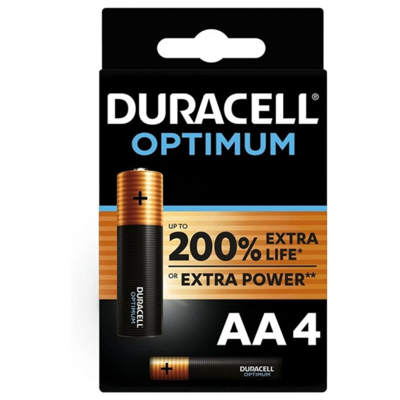 duracell optimum 200 alkaline batterie aa lr6 4 einheit