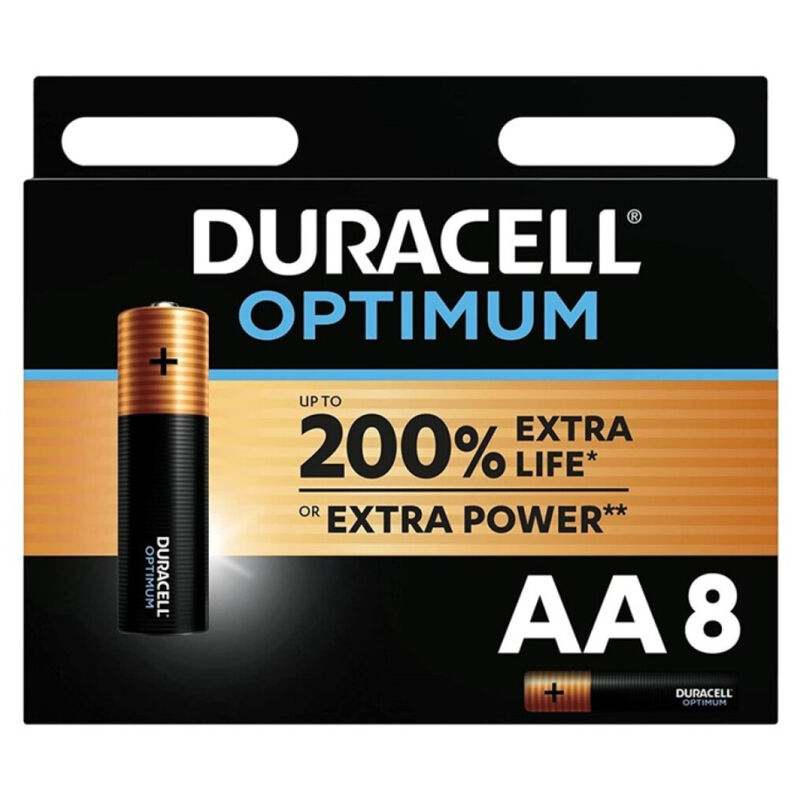 duracell optimum 200 alkaline batterie aa lr6 8 einheit