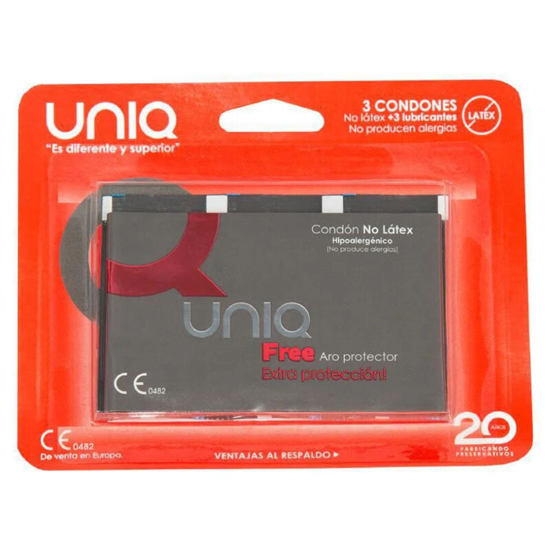 uniq free latexfreie kondome mit schutzring 3 einheiten