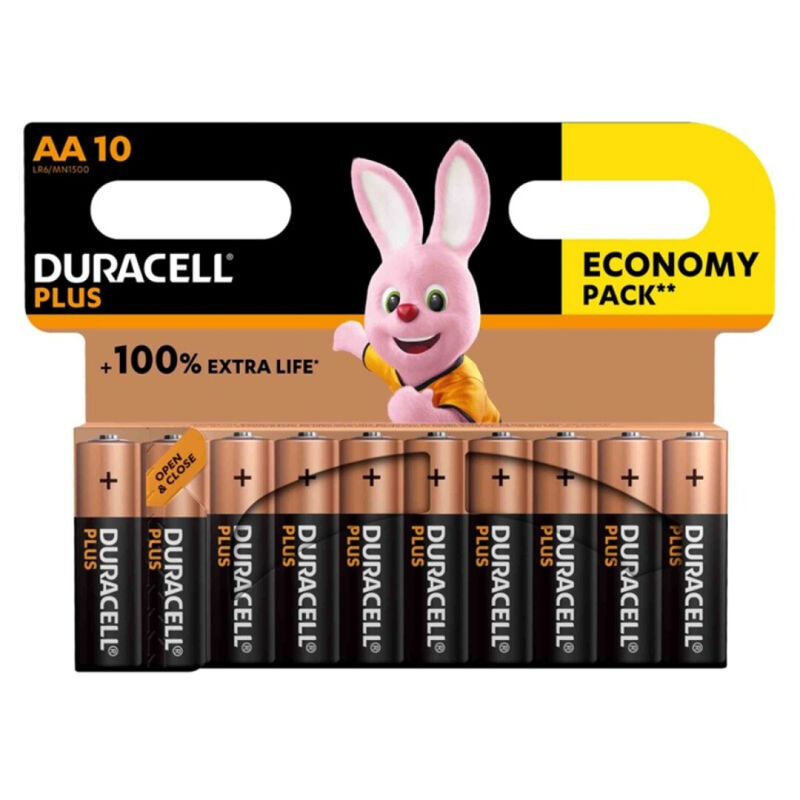 duracell plus power 100 alkaline batterie aa lr6 10 einheit