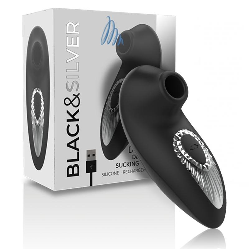 blacksilver drake deluxe sucking vibe wiederaufladbares silikon schwarz
