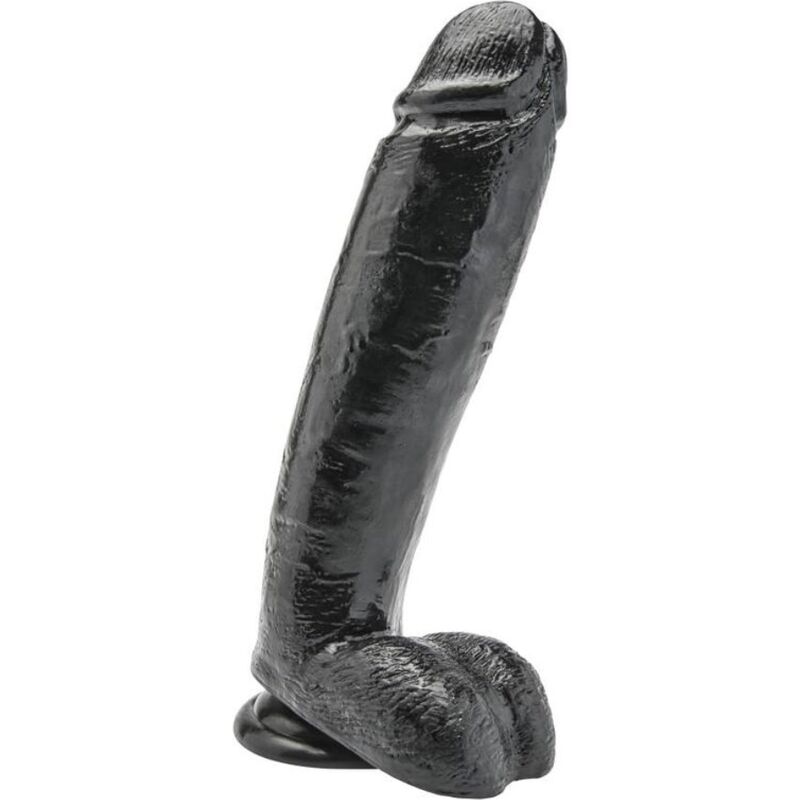 get real dildo 25,5 cm mit kugeln schwarz