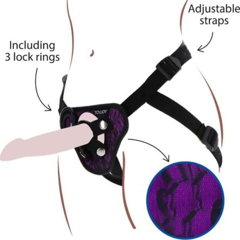 get real strap on spitzengeschirr lila