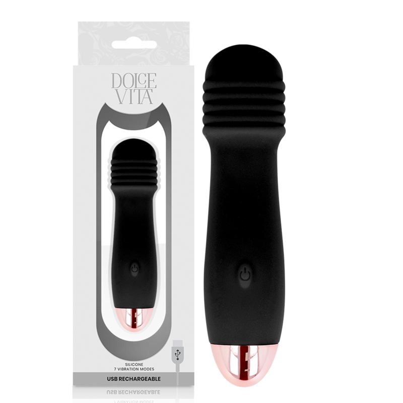 dolce vita aufladbarer vibrator drei schwarz 7 geschwindigkeit