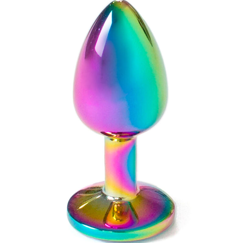 secretplay butt plug aus metall regenbogen, kleine grÖsse 7 cm