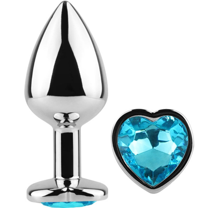 secretplay butt plug aus metall, blaues herz, kleine grÖsse 7 cm