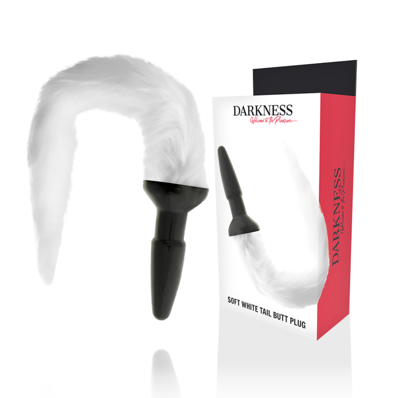 darkness silikon analsplug mit weißem schwanz