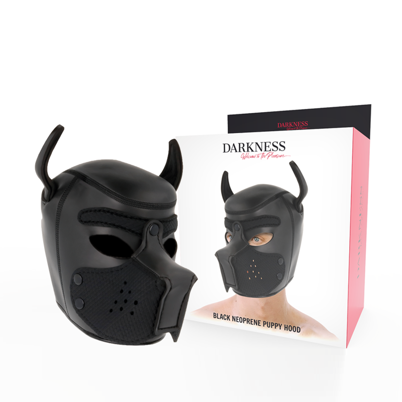 darkness neopren hundemaske mit abnehmbarer maule l