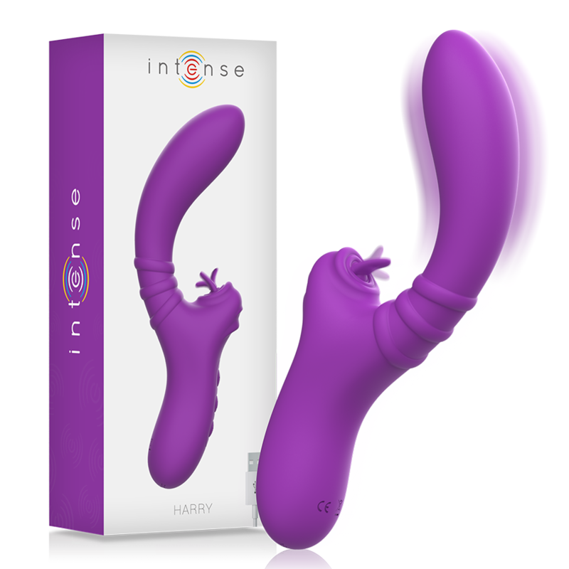 intense harry flexibler vibrator mit lila zunge
