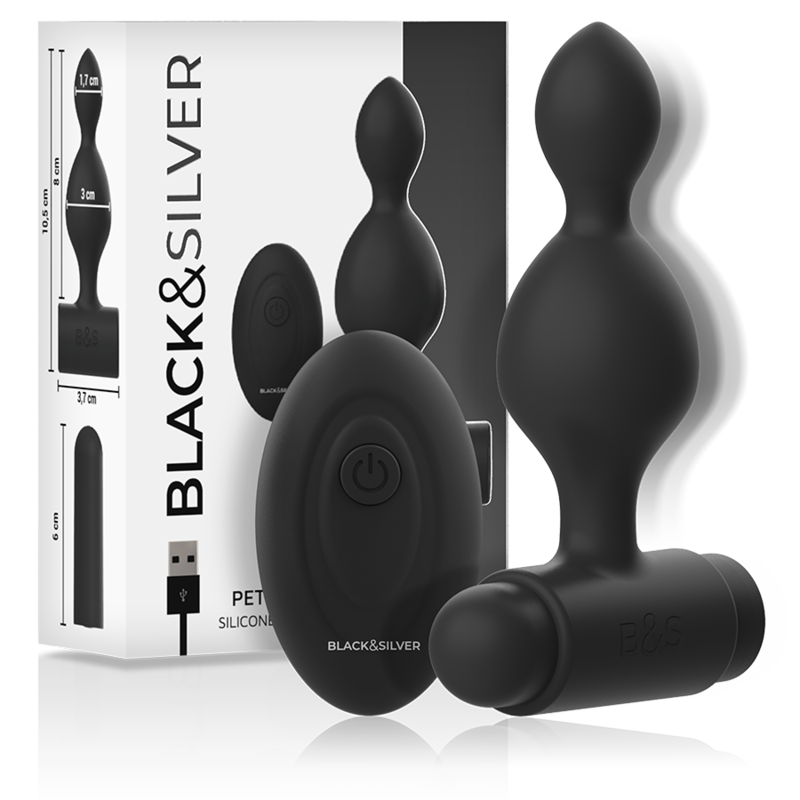 blacksilver tucker kleine analstecker aus silikon mit fernbedienung