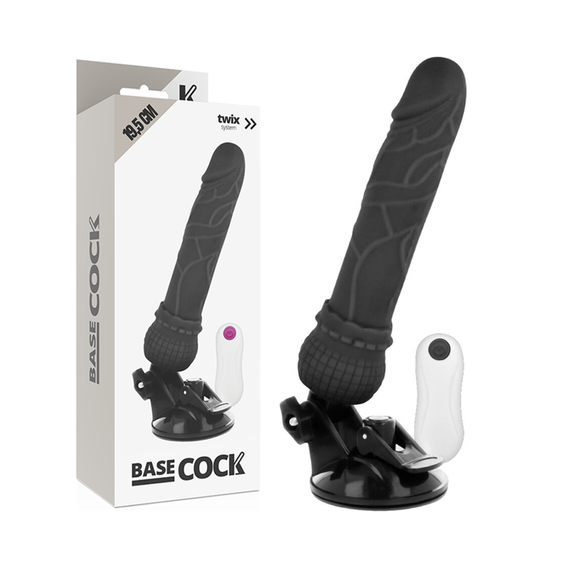 basecock realistischer vibrator mit fernbedienung schwarz 19.5 cm o 4 cm