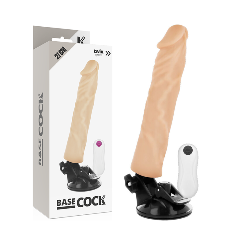 basecock realistischer vibrator mit fernbedienung naturweiss 21 cm o 4 cm