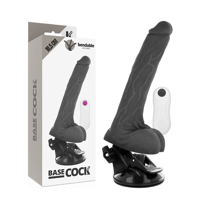 basecock artikulierbarer vibrator mit fernbedienung schwarz 18.5 cm o 4 cm