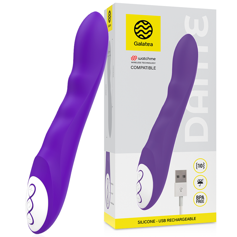 galatea dante lila vibrator, kompatibel mit der drahtlosen watchme technologie