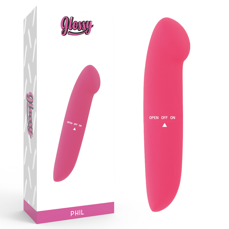 GLOSSY PHIL Minivibrator, 13 cm, Rosa