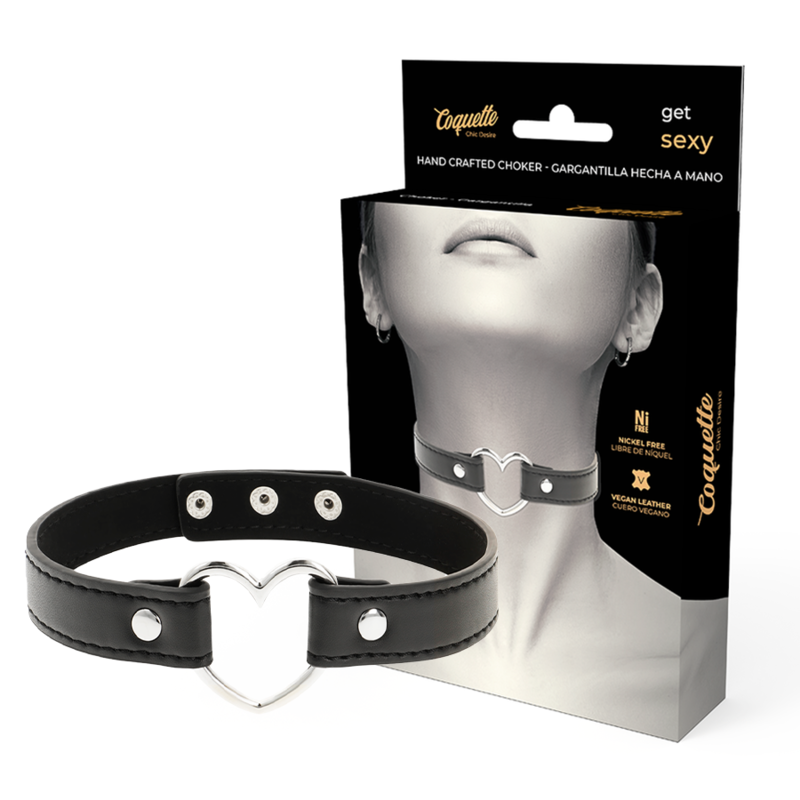 coquette chic desire veganes leder halskette herz accessoire