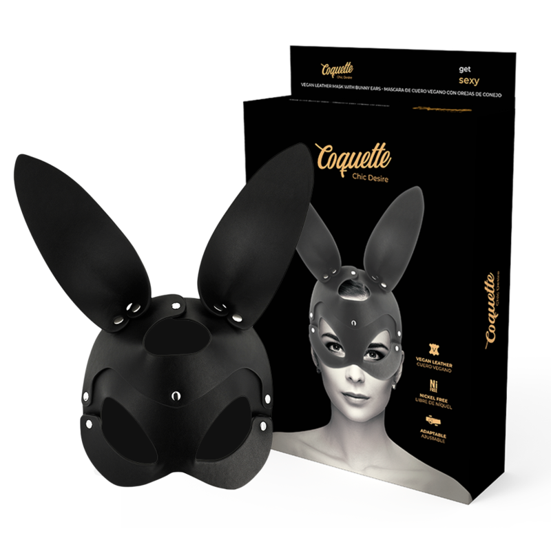 coquette chic desire vegane ledermaske mit hasenohren