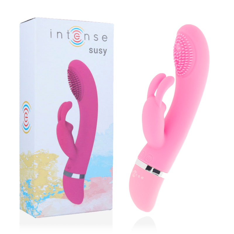 intense susy oszillierender vibrator aus silikon kaninchen rosa
