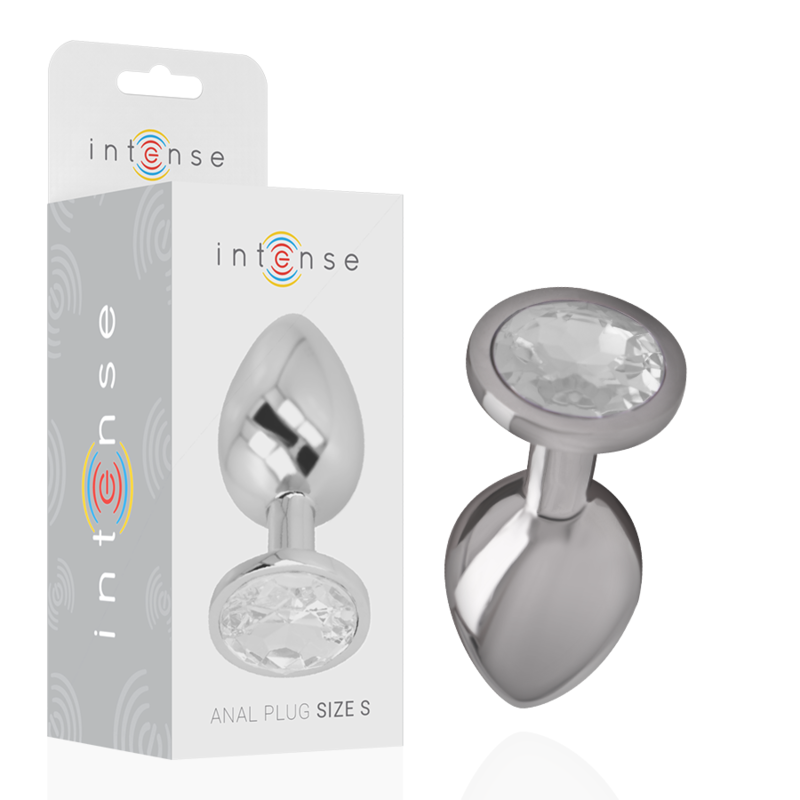 intense analplug aus aluminiu mmetall mit silbernem kristall, grÖsse s
