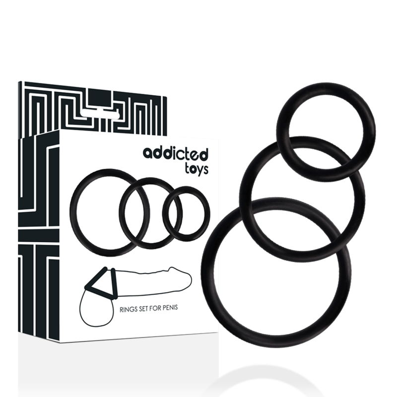 addicted toys ringset fÜr penis schwarz