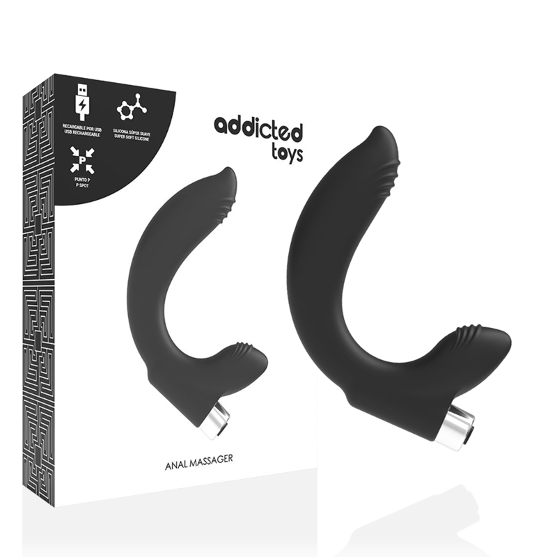 addicted toys prostatischer vibrator wiederaufladbar. modell 7 schwarz
