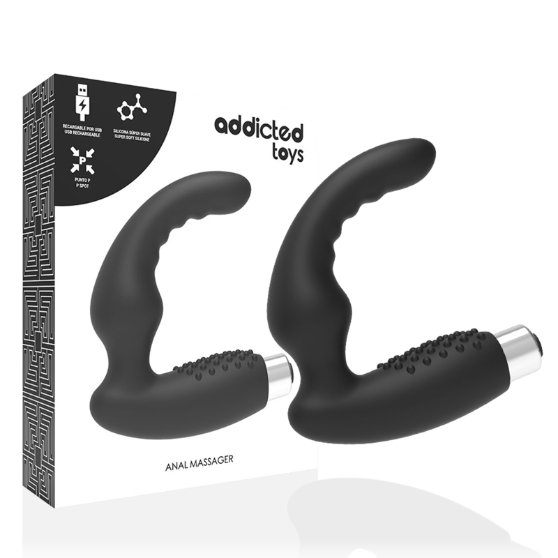 addicted toys prostatic vibrator wiederaufladbares modell 2 schwarz
