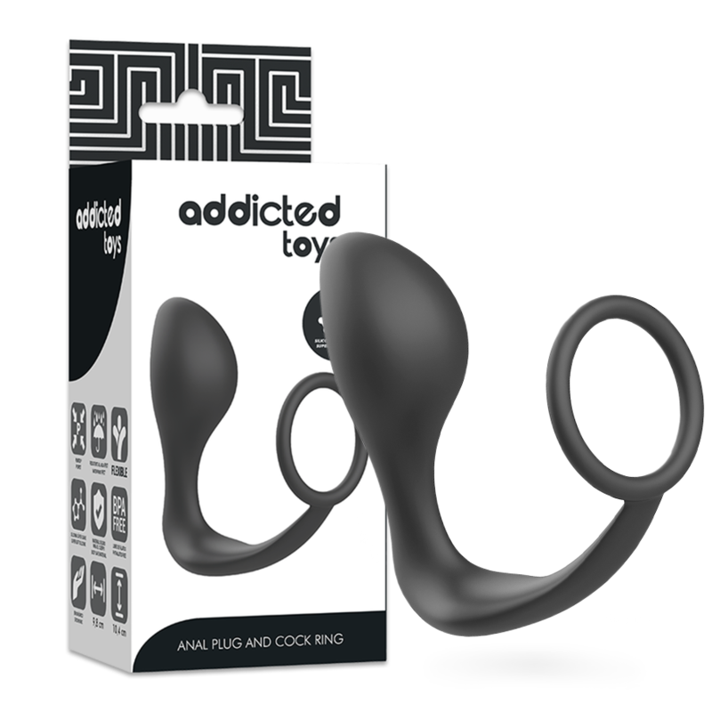 addicted toys analplug mit schwarzem silikonring