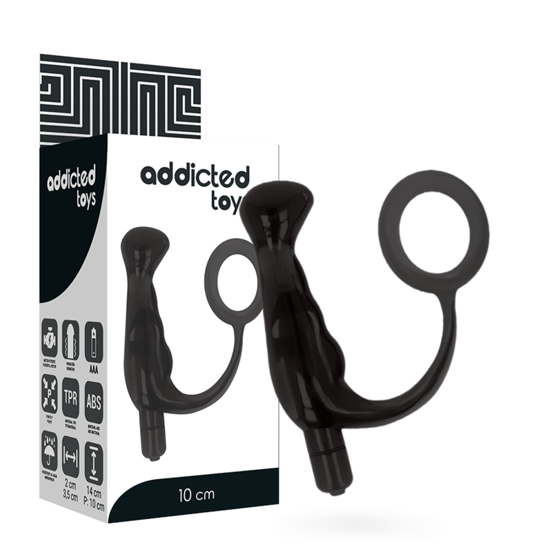 addicted toys vibrator prost tico schwarz 10 cm