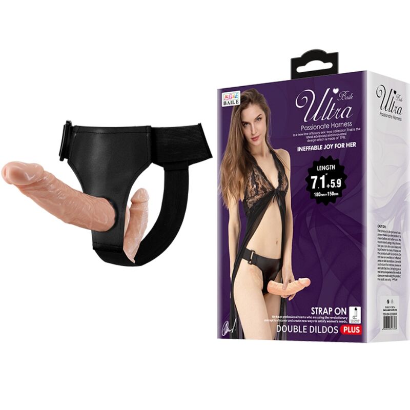 baile ultra leidenschaftlicher doppelte dildos mit harness