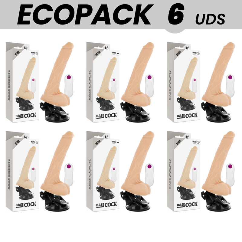 ecopack 6 einheiten basecock realistischer vibrator mit fernbedienung natÜrlich 19 cm o 4 cm