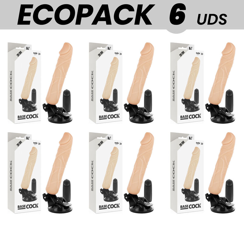 ecopack 6 einheiten basecock realistischer vibrator mit fernbedienung natÜrlicher 20 cm o 4 cm