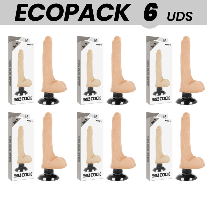 ecopack 6 einheiten basecock realistischer vibrator 2 1 natÜrlich 18.5 cm o 4 cm