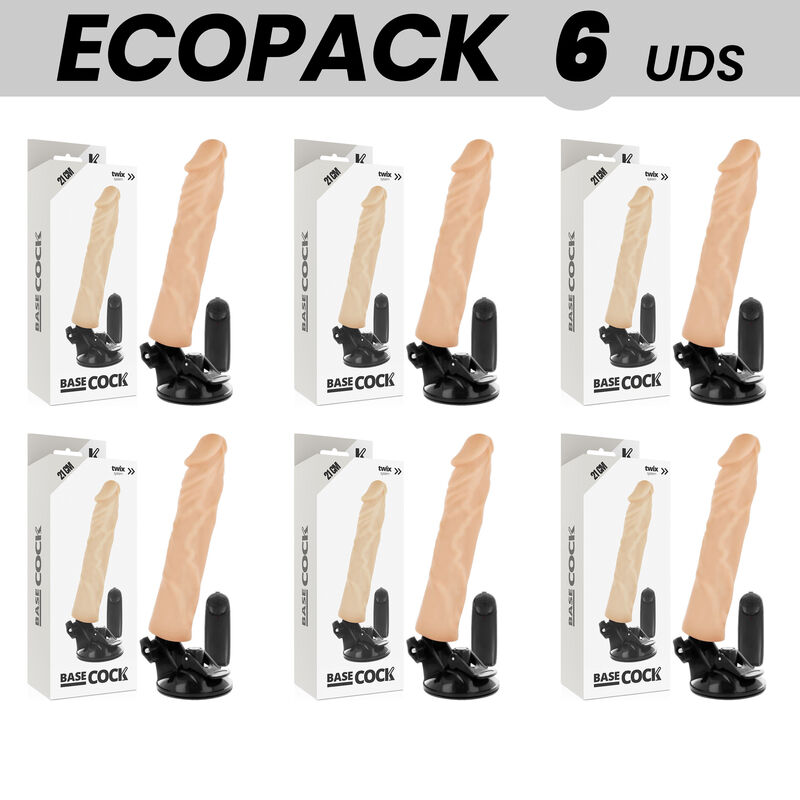 ecopack 6 einheiten basecock realistischer vibrator mit fernbedienung natÜrlicher 21 cm o 4 cm