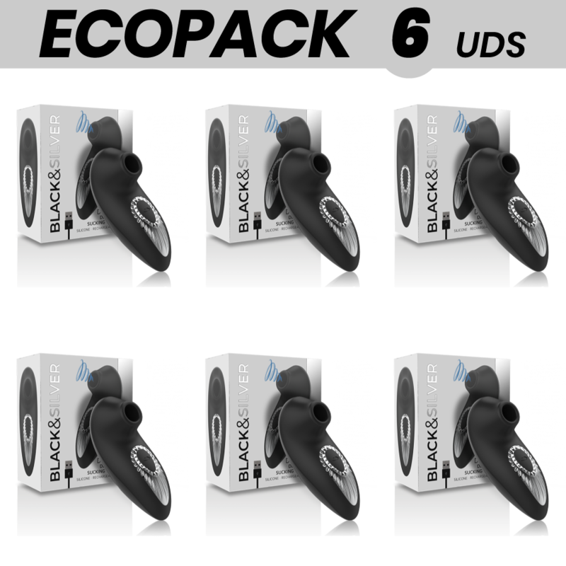 ecopack 6 einheiten blacksilver drake deluxe sucking vibe wiederaufladbares silikon schwarz