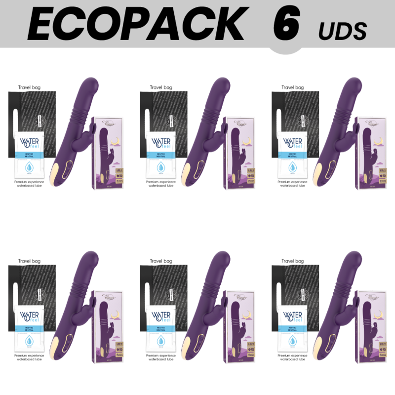 ecopack 6 einheiten treasure bastian rabbit up down, rotator vibrator compatible con watchme wireless technology