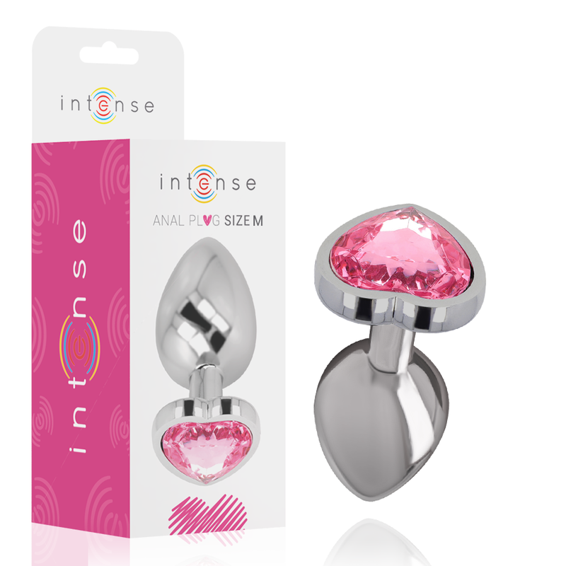 intense aluminium metall anal stecker rosa herz grÖsse m